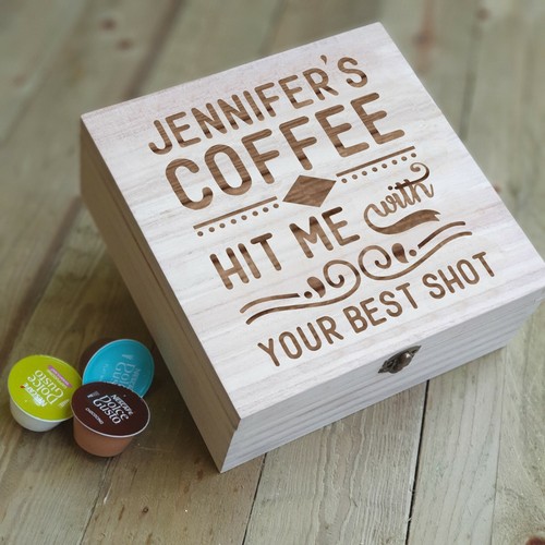 Personalised wooden coffee pod - personalised,